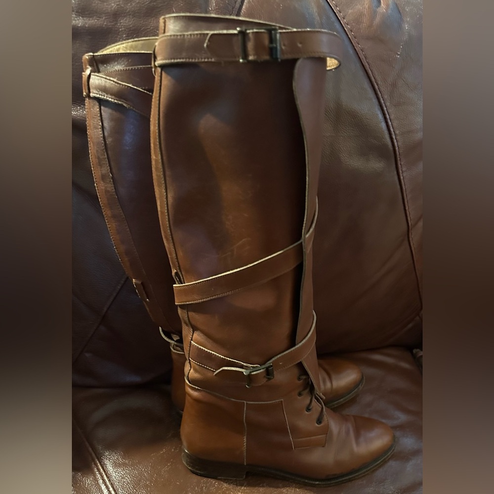 Iconic RARE Ralph Lauren Vintage Brown Wrap Riding Boots 6.5/7